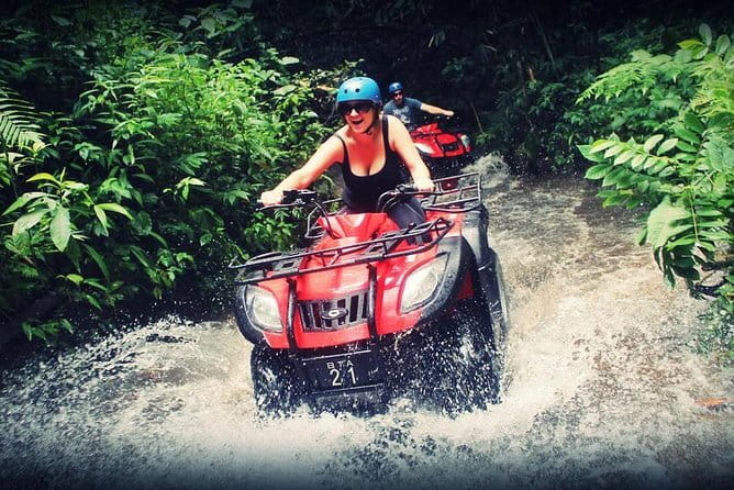 Bali ATV Ride Ubud Waterfall,RiceField,River,Kingkong-Temple cave - Waterfall stops and Balinese art scenes along the way