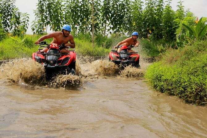 Bali ATV Ride Ubud Waterfall,RiceField,River,Kingkong-Temple cave - The 1.5-hour ATV trek: what you ride through, start to finish