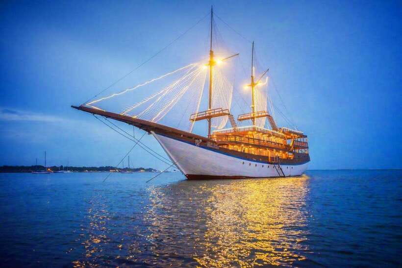 Bali Phinisi Cruise: Sunset Dinner with Live Music & Buffet - The four-part flow: pickup, cruise time, Nusa Dua dinner, and drop-off