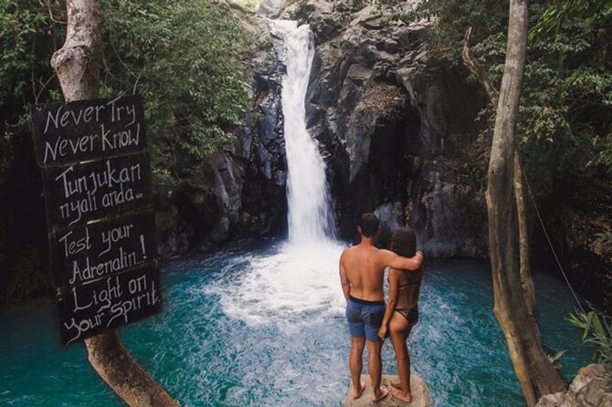 Jumping Sliding at Aling- aling Waterfall - Wanagiri Hidden Hill - Handara Gate - Kroya Waterfall’s 40-foot (12-meter) natural slide: the main event