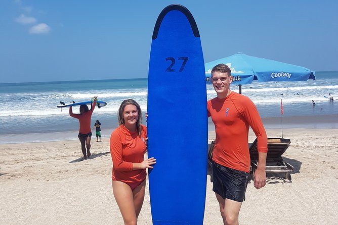 Private Beginner 1 on 1 Surf Lesson at Kuta Beach - Suited Up in Rashguard and Zinc: Why This Matters on a First Lesson