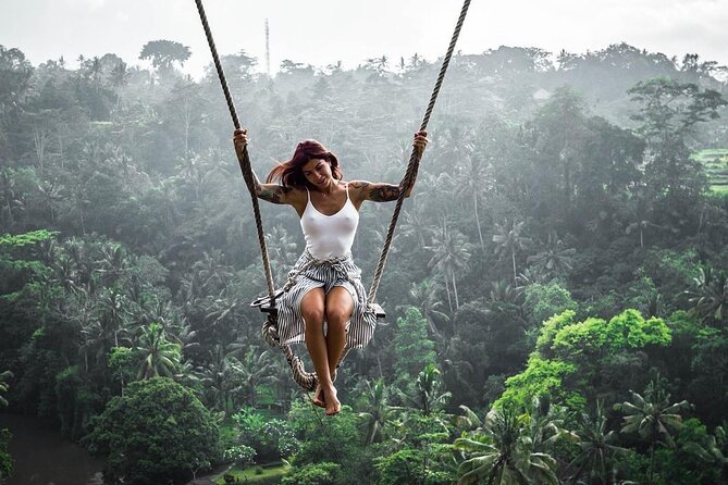 Ubud waterfall, rice terraces, and swing explore - Tegenungan Waterfall: Sacred River Petanu Scenery and Photo Time